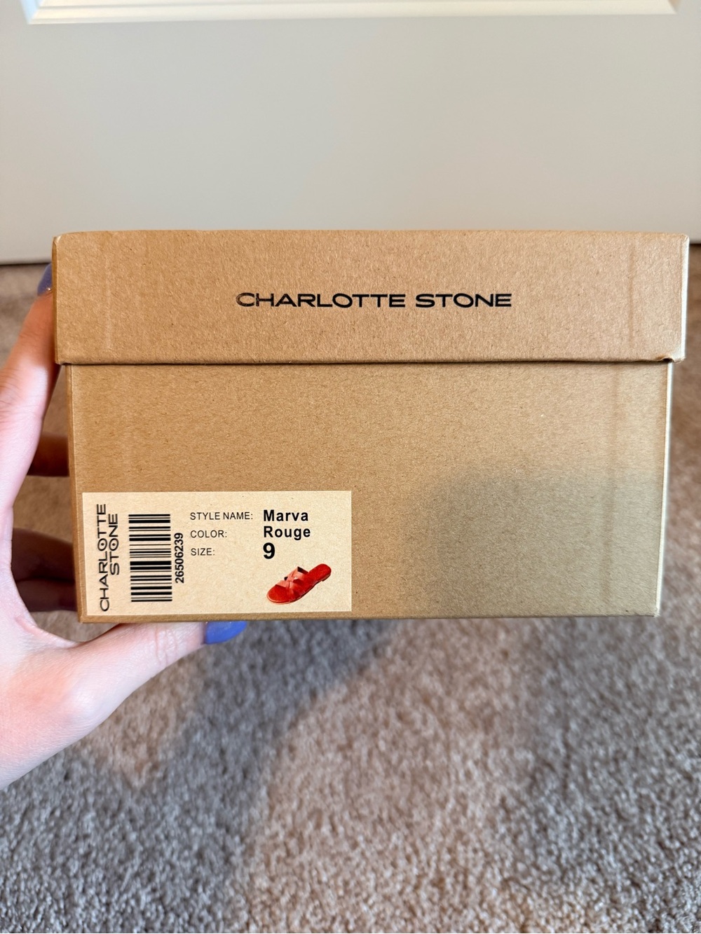 NIB Charlotte Stone Marva Sandals in Rouge Red Size 9 - Picture 7 of 7